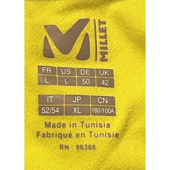 Millet Men's Large Tour Intense Full Zip Jacket Stone Blue Fluorescent Yellow - Picture 8 of 11